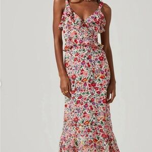 ASTR The Label Multicolor Ruffle Dress